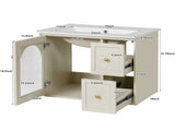24" Bathroom Vanity Set Wall Mounted for Small Space, Bathroom Cabinet with Ceramic Sink, 2 Drawers N710P286704Y