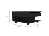 Black Wengue 1-Drawer 1-Shelf Lift Top Coffee Table B06280371