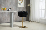 COOLMORE Vintage Bar Stools with Back and Footrest Counter Height Dining Chairs 2PC/SET W153990665