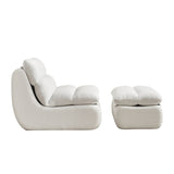 Modern Compressed Lounge Chair with Ottoman, Cozy Corduroy Recliner for Small Spaces, Living Room, 15564665