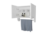 White Medicine Cabinet with Towel Bar B062P252172