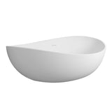 63" Freestanding Solid Surface Bathtub, Luxury Engineered Stone Resin Freestanding Soaking Bathtub W1573P175755