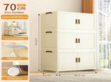 1 Tier Large Foldable Storage Cabinet with Wheels,Stackable Organizer Box for Kitchen Bathroom 25779455