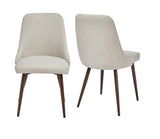 Oslo Modern Upholstery Side Dining Chair Set of 2, Beige B091P183401