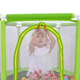 ZNTS 55'' Toddlers Trampoline with Safety Enclosure Net and Balls, Indoor Outdoor Mini Trampoline for 57649214