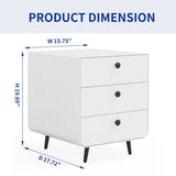 Modern Night Stand Storage Cabinet for Living Room Bedroom, Steel Cabinet with 3 Drawers,Bedside W252113554