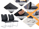 Black PU Dining Chair Set.Uniquely designed black dining chairs. PU material, paired with silver W2920P225022