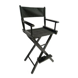 Casual Home Director's Chair, Black Frame/Black Canvas,Suitable for adults, foldable style, 2pcs/set 93515385