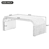 TREXM Minimalist Coffee Table with Curved Art Deco Design for Living Room or Dining Room WF317095AAB