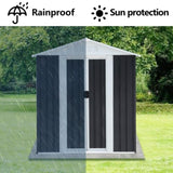 5X3 Feet Dark Grey Outdoor Storage Shed With Aluminum Alloy Frame W2794P281148