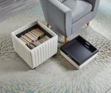 18 Inch Wide Contemporary Square CubeStorage Ottoman Bench, Storage Bench with coffee tray,coffee W2082130356
