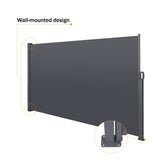 ZNTS 118" x 71" Retractable Side Screen Awning, UV Resistant and Waterproof Patio Privacy Screen,Dark 96590280