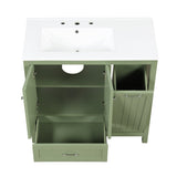 ZNTS 36" Bathroom Vanity with Sink, One Cabinet with Two doors and One Big Drawer and One Flip Drawer, 04654643