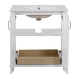 30 Inch Bathroom Vanity with Ceramic Sink, Freestanding Bathroom Vanity Set with Hidden Drawer, N710P192538K