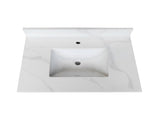 31-inch Quartz Bathroom Vanity Top, 3/4" Thick with Undermount Single Bowl Middle Sink, 4 Inch High W2699P459403