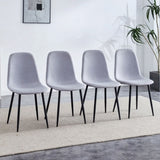 Gray PU and Metal Combined Shell Chair, Perfectly Matching Minimalist and Scandinavian Style Homes, W3226P279068