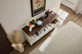 Farmhouse Style Kitchen Storage Cabinet, Large Wall Cabinet with Drawers and Doors in Roman Column W2393P300547