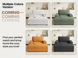 42.8" Oversized Chaise Lounge Chair with Storage Ottoman, Corduroy Sofa Bed with Cup Holders & USB N765P350851W