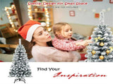 4.5ft Christmas Tree with Snow Flocked Branches - 242 High-Density Tips, Premium PVC, Foldable Metal 30811929