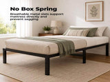 Metal Bed Frame 16 Inch Tall, Heavy Duty Sturdy Mattress Foundation, No Box Spring Needed, Easy to 06511645