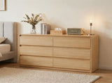 6 Dresser for Bedroom, Modern 6 Drawer Dresser with Spacious Countertop, Wood Storage Cabinet with W3204P484603