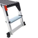 ZNTS Aluminum Platform Non-Slip Folding Work Bench Drywall Stool Ladder 330lbs Capacity W465P182127