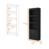 Durango Bookcase, Three Shelves, Double Door Cabinet B128P148909