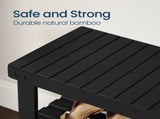 3-Tier Bamboo Shoe Rack Bench , Entryway Storage Organizer with 2 Shelves , Multi-Purpose Hallway 48865974