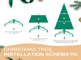 Artificial 6ft Green Christmas Tree with 1032 PE/PVC Mixed Branch Tips, 300L warm white led, memory 31343277
