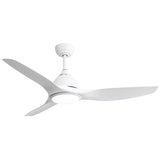 52 Inch Modern Ceiling Fan with 22W LED Light, 3 ABS Fan Blades DC Motor White Ceiling Fan for W882P195914
