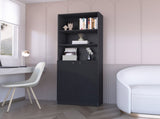 Sutton 2-Door Bookcase, Storage with Multi-Level Shelves and Double Door Design B128P176163