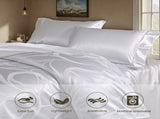 3-piece luxury satin microfiber bedding set, double-sided jacquard pattern, machine washable, 43356863