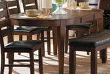 Contemporary Style 1pc Oval Table with Self-Storing Butterfly Leaf Dark Oak Finish Wooden B011P153151