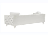 Beige, Three-seater Sofa, Velvet Crystal Buckle Upholstery Sofa, Crystal Feet, Removable Cushion, 09555906