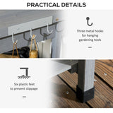 Gray Potting Bench Table, Outdoor Garden Table with Removable Sink and Faucet 06385002