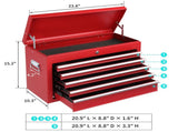 Steel maintenance tool cart cabinet 5 drawers with lock 330lb red 50283215