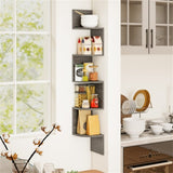 5-layer Oak wall mounted corner stand/bookshelf 84734243