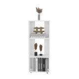 Eco 39" Tall Four-Tier Bookcase, Living Room, Storage Cabinet, Shelves White B070P254756