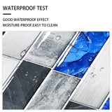 48 Pcs Blue Gray Marble Effect PVC Self-Adhesive Kitchen Backsplash Tiles In Marble Water Resistant 96621934