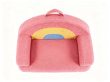 Kids Armchair Toddler Reading Sofa, Full Compression, Teddy Velvet Cute Red Rainbow Shape Kids Sofa 70138544