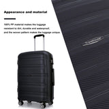 ZNTS Hardshell Suitcase Spinner Wheels PP Luggages Lightweight Durable Suitcase with TSA Lock,3-Piece W284112506