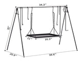 Grill Swing Campfire Grill Stand with Iron Grill Grate, Collapsible Campfire Cooking Rack with Hooks 05998079