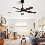 42 Inch Modern Ceiling Fan With 3 Color Dimmable Light 5 Blades Remote Control Reversible DC Motor W882P164331