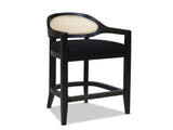 Americana Mid-Century Modern 26" Cane Back Counter Stool, Jet Black Woven B2719P238382