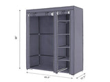 67" Portable Clothes Closet Wardrobe with Non-woven Fabric and Hanging Rod Quick and Easy to 69240529