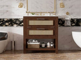 24" Bathroom Vanity with Integrated Ceramic Sink, Bathroom Cabinet with 1 Deep 1 Tip-Out N710P293990P
