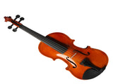 GV100 1/4 Acoustic Violin Case Bow Rosin Strings Tuner Shoulder Rest Natural 65307684