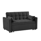 ZNTS Modern Velvet Loveseat Futon Sofa Couch w/Pullout Bed,Small Love Seat Lounge Sofa w/Reclining W1359P183643