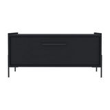 Shan 15"High Minimalistic Coffe Table with Pull Down Cabinet and Open Shelf Black B200P253723