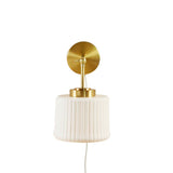 White Ceramic Wall Sconce with Adjustable Swing Arm B035P264534